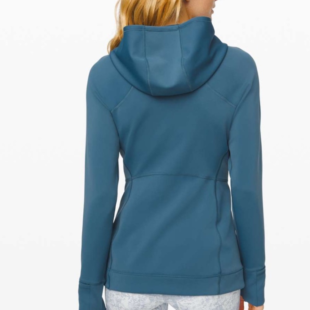 Lululemon every journey spacer hoodie wrap jacket sz 4 petroleum blue